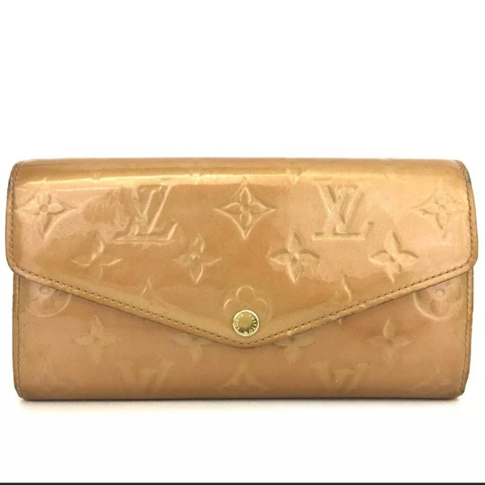 Authentic Louis Vuitton Monogram Vernis Sarah Long Bifold Wallet /R5198